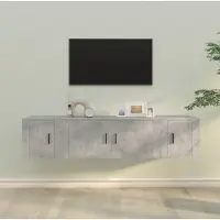 vidaXL Ensemble simple de 3 meubles TV en bois gris béton - Armoires TV FR6275750 2parcel