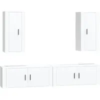 Syfax Ensemble de meubles TV 4 pcs Blanc Bois d'ingénierie
