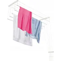 Kadax Séchoir à linge de plafond "Resiga", Séchoir de plafond charge 10 kg, 5 barres, 120 cm, blanc