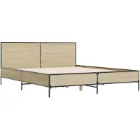 Syfax Cadre de lit sans matelas chêne sonoma 140x190 cm