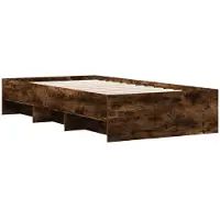 Syfax Cadre de lit sans matelas chêne fumé 75x190cm bois d'ingénierie