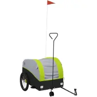 Syfax Remorque de vélo noir et vert 45 kg fer