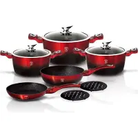 Berlinger Haus Garnki Metallic Black Burgundy Line 10 ElementówBH1631N