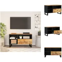 vidaXL Meuble TV 80x33x46 cm Bois massif de manguier & bois composite - Meubles TV