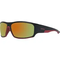 Timberland Rectangle Mens Plastic Wrap Matte Black Red Sunglass TB7178 2U