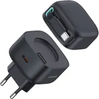 Usams ad. Siec. 1Xusb-C Ze Zwijanymkablem Usb-C Retractable Pd+Qc 35W Gan Fast Charging Czarny/Black Xmf Series Cc202Tc01 (Us-Cc202)