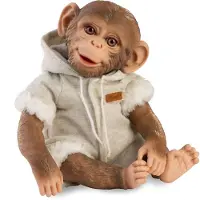 MuÑecas Guca Guca 989 REBORN MONKEY - bébé singe réaliste avec corps en tissu doux - 32 cm