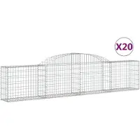 vidaXL Gabions avec arc surélevé 20 pcs. 300x30x60/80 cm Fer galvanisé