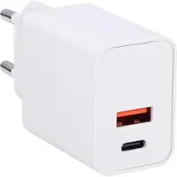 Grundig Chargeur 20W - Chargeur rapide USB-C & USB-A - Adaptateur universel pour différents appareils - Prise USB compacte - Blanc