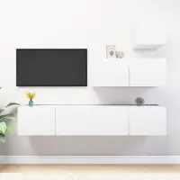 Prolenta Maison Exclusive - Ensemble de meubles TV 4 pcs Blanc Bois d'ingénierie
