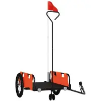 Syfax Remorque de vélo orange tissu oxford et fer