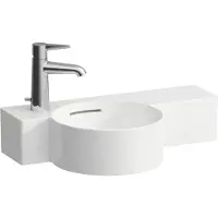 Laufen VAL Lave-mains, 1 trou pour robinetterie à gauche, tablette à droite, avec trop-plein, coupant, 550x315mm, H8152834008111