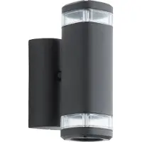 Brilliant Applique murale d'extérieur noire JANDY | Up/Down Light | dimmable avec ampoule adaptée | 2x GU10 douille max. 18W | métal/verre | IP44