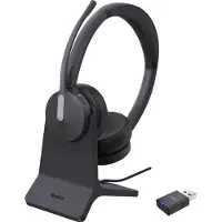 Yealink WH64 Hybird Dual avec station de charge Teams Casque, sans fil, 20 - 20000 Hz, bureau/centre d'appels, 151 g, casque, noir