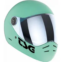 TSG Casque Pass 2.0 Solid - (+Bonus Visière) Bleu Menthe Satiné -