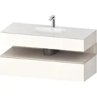 Duravit Collection One lavabo à encastrer avec meuble sous-vasque en console, 1200x550x600mm, niche Taupe Matt, QA4787091220010