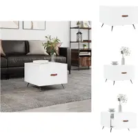 vidaXL Table basse blanc brillant 50x50x40 cm Bois composite - Tables basses