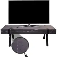 Mendler Meuble TV HWC-L54, Table de télévision Lowboard TV-Tisch, métal 42x120x40cm aspect marbre gris