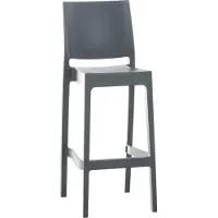 CLP Tabouret de bar en polypropylène, empilable, résistant aux intempéries et aux UV, pour l'intérieur et l'extérieur, H x l x P : 105 x 45 x 51 cm