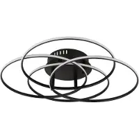Globo Lighting Plafonnier métal noir mat, LED
