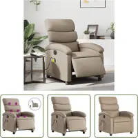 The Living Store Fauteuil de Massage Électrique Cappuccino Marron Similicuir