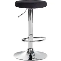 CLP Tabouret de bar Ponte - revêtement en velours, structure chromée - Noir