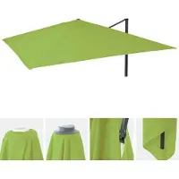 Mendler Housse de remplacement pour parasol de jardin de luxe HWC-A96, housse de parasol de remplacement, 3x4m (Ø5m), polyester, vert clair