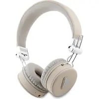 GUESS Casque d'écoute sans fil bluetooth ENC GUBH70PGTSPSE (Grained Classic Round Shape) beige