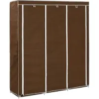 Syfax Armoire avec compartiments et barres Marron 150x45x175 cm Tissu