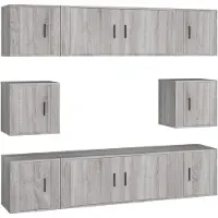 vidaXL Ensemble de 8 meubles TV Gris Sonoma Bois composite