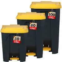 Floordirekt Poubelle Olaf pour la maison, le bureau et le commerce plusieurs couleurs et tailles jaune 80 litres