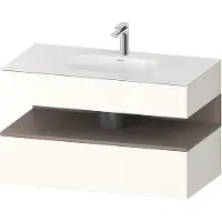 Duravit Collection One lavabo à encastrer avec meuble sous-vasque en console, 1000x550x600mm, niche basalte mat, QA4786043220010