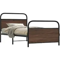 Prolenta Lit de luxe - Structure de lit sans matelas, dimensions 107x203 cm, finition imitation chêne, couleur marron