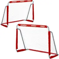 Relaxdays Lot de 2 buts de football rouge, RD41457