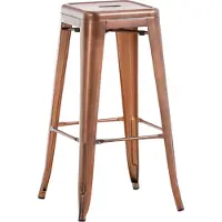 CLP Tabouret de bar Joshua V2 avec repose-pieds, cuivre