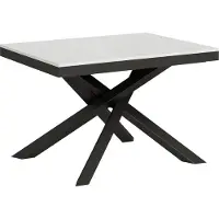 Itamoby Table Extensible 90X120/224 Cm Volantis Evolution Frêne Blanc Structure Anthracite