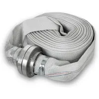 Eberth 2" Tuyau d'incendie plat avec raccord Storz, tuyau longueur 20m, diamètre 2 pouces, tuyau tissé, tuyau industriel