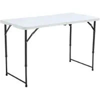 Oviala Table Pliante Blanche 122 x 61 x 74 cm - REKKEM