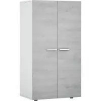 Dmora Arful - Armoire Multi-Usage 2 Portes, 75x101h cm Blanc, 6 Étagères
