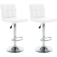 Syfax Tabourets de bar lot de 2 blanc similicuir