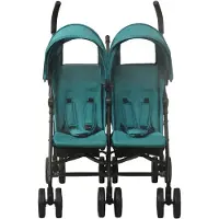 vidaXL Poussette jumelle Vert Acier
