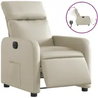 Syfax Fauteuil inclinable électrique Crème Similicuir