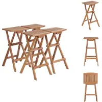 vidaXL Tabourets de bar pliants 4 pcs. Teck massif - Chaises de jardin