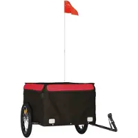 Syfax Remorque de vélo noir et rouge 45 kg fer