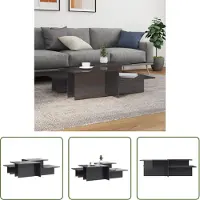 The Living Store Tables basses 2 pcs. Gris brillant Matériau dérivé du bois