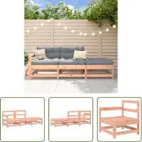 The Living Store 3-pc. Salon de jardin en bois massif Douglas