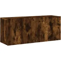 vidaXL Armoire TV murale en chêne fumé 100x30x41 cm