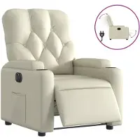 Syfax Fauteuil inclinable électrique Crème Similicuir