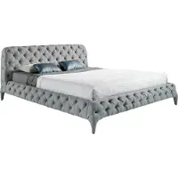 Angel Cerdá Lit rembourré en tissu gris 7029