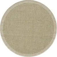 Teppium Tapis intérieur extérieur rond 120 cm vert uni lavable imperméable tissage plat idéal pour balcon terrasse jardin et cuisine